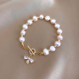 Luxury Baroque Pearl Bracelet Bee Pendant For Women Jewelry