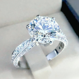 Classica White Zircon Engagement Ring Women for Wedding Jewelry
