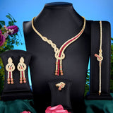 Luxury Indian Flowers Jewelry Set For Women Wedding Party Jewelry8