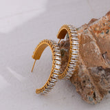 Luxury Engagement Sapphire Stud Earrings Gold Round for Women Women Jewelry