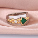 Vintage Two Tone Ring for Women Party Gift Jewelry 