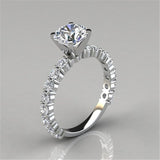 Luxury Gemtone Engagement Silver Ring For Women Wedding Jewelry
