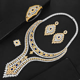 Luxury Double Layer African Jewelry sets Women Wedding Zircon Jewelry Set