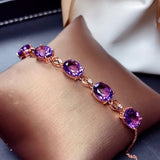 Charm Amethyst Purple Gemstone Bracelet For Women Jewelry