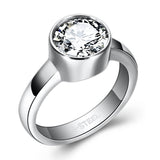 Luxury Round Zrcon Ring for Women Engagement Jewelry