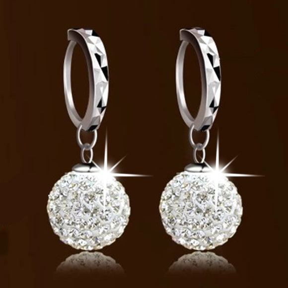 Full Inlaid Gemstone Earring For Women Silver Wedding  jewelry