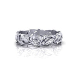 Hollow Flower Leaves Ring Women Party Wedding Gift White 
