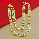8mm Gold Chain Link Necklace For Women Engagement Jewelry