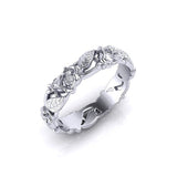 Hollow Flower Leaves Ring Women Party Wedding Gift White 