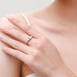 Luxury Round Silver Emerald Cut Ring Zircon For Women Wedding  Jewelry