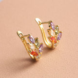 Unique Red Ruby Stud Earrings for Women Anniverssary Jewelry