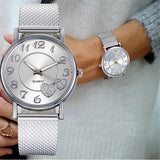 Silver Heart Women Watch Wristwatch Anniverssary Jewellery