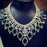 Vintage Green Emerald Jewelry Set For Women Wedding Jewelry Party Gift
