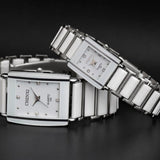 Luxury Gemstone White Silver Watch Women Bracelet Casual Jewelry