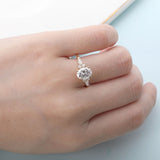 1.5CTW Oval Moissanite Engagement Ring 14K Yellow Gold Ring for Wedding Jewelry