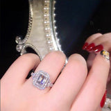 Luxury Inlaid Zircon Ring Jewelry for Women Party Wedding Engagement