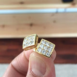 Luxury Gold Square Stud Earrings Women Wedding Jewelry