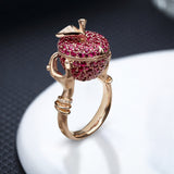 Luxury Pink Apple Wedding Ring for Women Anniversary Gift Jewelry