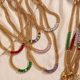 Luxury Tennis Chain Gold Jewelry Set Women Bracelet Necklace Jewelry Set