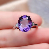 Purple Amethyst Gemstone Ring For Women Fine Jewelry