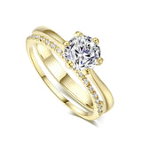 Vintage Wedding Ring Set for Women Engagement Zircon Jewelry