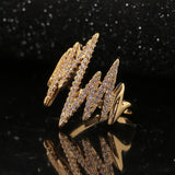 Luxurious Gold Pin Clip Ring Geometry For Women Punk Party Jewelry Gifts