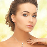 Shiny Blue Sapphire Engagement Hoop Earrings Party Women Jewelry
