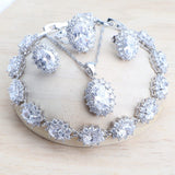 Blue Women Bridal Jewelry Sets Silver Wedding Jewelry