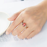 Red Ruby Engagement Ring For Women Wedding Jewelry