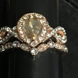 0.5 Carat Round Morganite Engagement Ring Set Wedding For Women