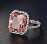 Natural Pink Spinel Gemstone Ring 925 Sterling Silver Women's Wedding Jewelry