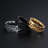 Gold Roman Numeral Ring Spinner Chain Women  Jewelry