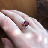 Red Ruby Wedding Ring For Women Engagement Jewelry