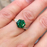 Unique Green Emerald Ring for Engagement Women Jewelry