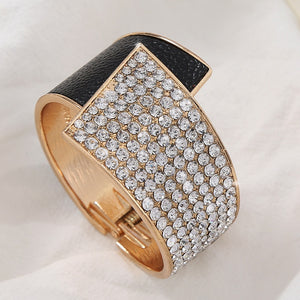 Luxury Wide Zircon Bracelet Gold Women Party jewelry