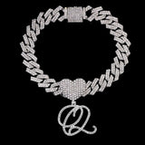 Bling Initial Letter Bracelet for Women Cuban Chain Jewelry