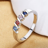 Luxury Multicolor Zircon Ring For Women Engagement Wedding Jewelry