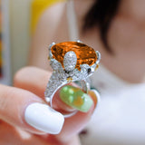 Luxury Big Fanta Wedding Ring For Women Engagement Jewelry