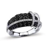 Zircon Cross TwoTone Ring Engagement for Women Party Jewelry