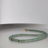 Natural Green Beads Necklace Women Anniverssary Jewelry