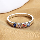 Luxury Multicolor Zircon Ring For Women Engagement Wedding Jewelry