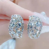 Luxury Green Gemstone Earrings Women Wedding Jewelry