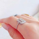 Luxury Sapphire Square Wedding Rings for Women Engagement Jewelry