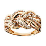 Luxury Inlaid Shiny Ring Gold for Women Wedding Engagement Jewelry