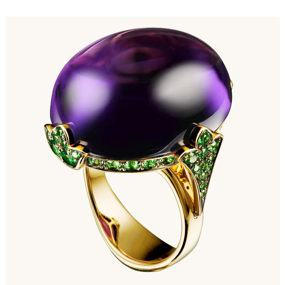 Classic Retro Purple Pearl Ring Women Anniversary Women Jewelry