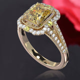 Unique Yellow Citrine Ring Gold For Women Party Jewelry