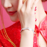 Double Line Wavy Bracelet for Women Bangle Jewelry