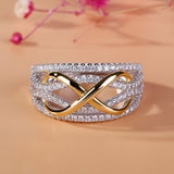 Shining Zircon Infinity Ring Silver Eternity Promise Jewelry for Women