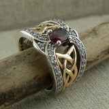 Vintage TwoTone Amethyst Ring for Women Blue  Engagement Jewelry