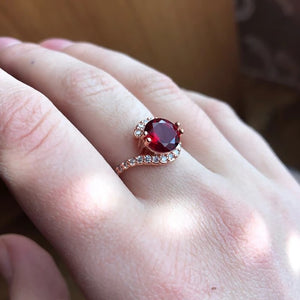Red Ruby Wedding Ring For Women Engagement Jewelry